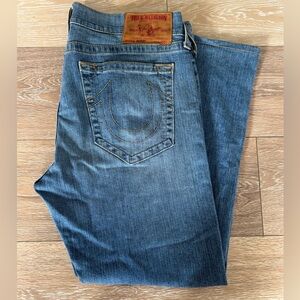 Men’s True Religion Bobby 5 Pocket Denim Jeans Pants Size 36 Made In USA
